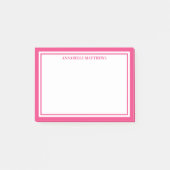 Roze Minimalistische Monogram Post-it® Notes (Voorkant)