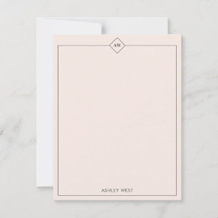 Roze Minimalistische Persoonlijke Briefpapier No Notitiekaartje