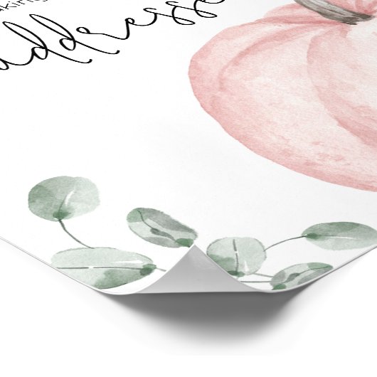 Roze minimalistische pompoen envelop station poster (Hoek)