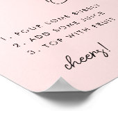 Roze minimalistische script bruidsfeest Mimosa Bar Poster (Hoek)
