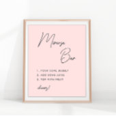 Roze Minimalistische Script Bruidsmeisje Mimosa Ba Poster