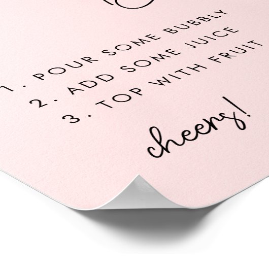 Roze Minimalistische Script Bruidsmeisjes Mimosa B Poster (Hoek)