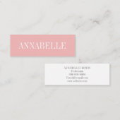 Roze, minimalistische trendy modern visitekaartje (Voorkant / Achterkant)