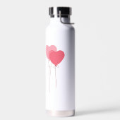 Roze Minimalistische Valentijnsdag Tekst Waterfles (Links)
