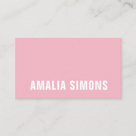 Roze minimalistische Visitekaartjes (Voorkant)