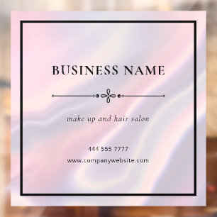 Roze Minimlist Zakelijke Salon Naam Zwarte Frame Raamsticker