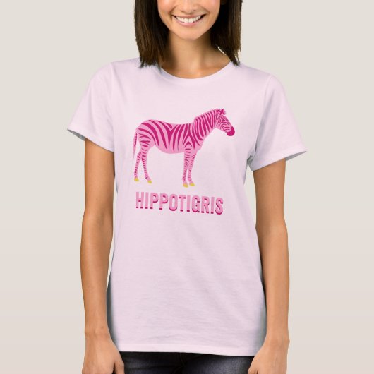 Roze minium Zebra Silhouette T-shirt (Voorkant)
