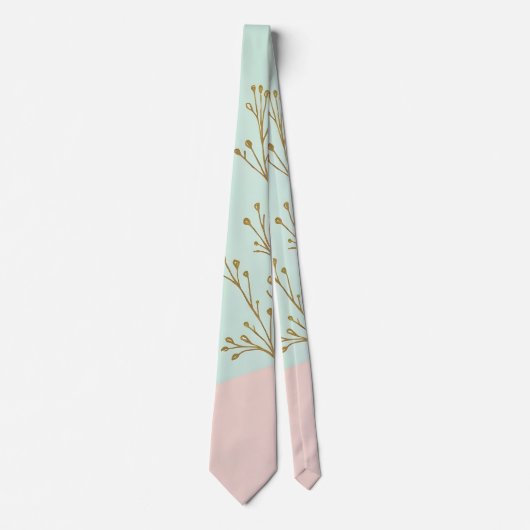 Roze Mint Abstract Trendy Collectie Stropdas (Voorkant)
