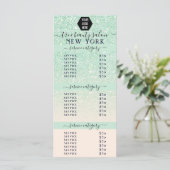 Roze Mint Glitter Ombre Logo Salon Prijslijst (Staand voorkant)