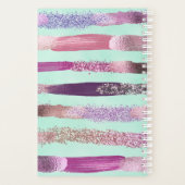 Roze Mint Green Nail Poolse glitterpenseelstreken Planner (Achterkant)
