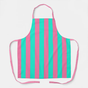 Roze Mint Groen Strepen Design Schort
