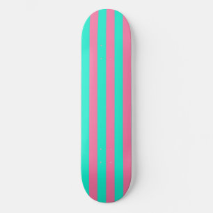 Roze Mint Groen Strepen Design Skateboard