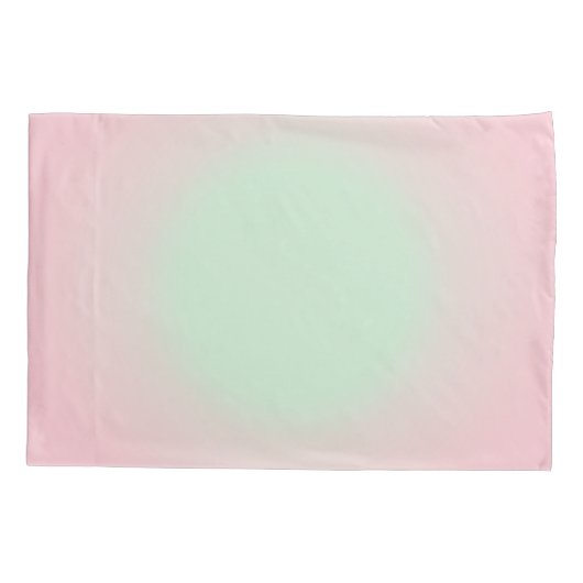 Roze Mint  Ombre Gradient Aura Kussensloop (Achterkant-Links)