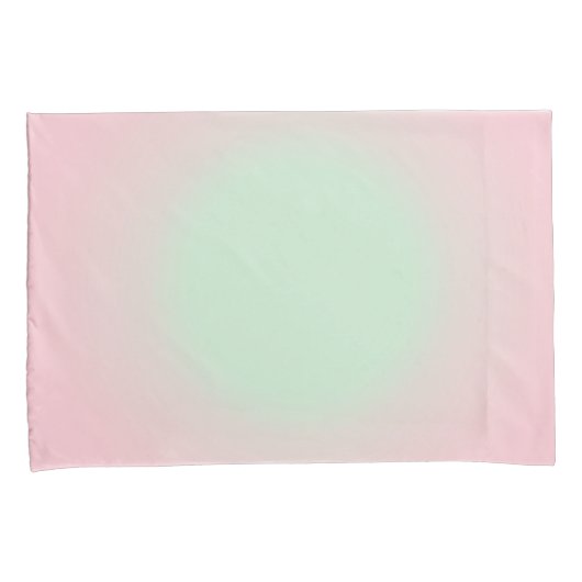 Roze Mint  Ombre Gradient Aura Kussensloop (Voorkant-Rechts)