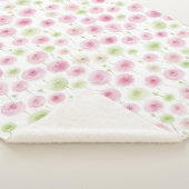 Roze Mint Ranunculus Bloemen Sherpa Deken (3/4)