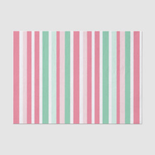 Roze Mint Stripes Kerstmis Tissuepapier