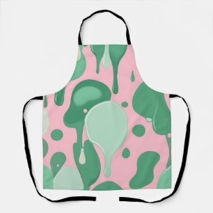 Roze Mintgroen Smeltende Drip Patroon Abstract Schort