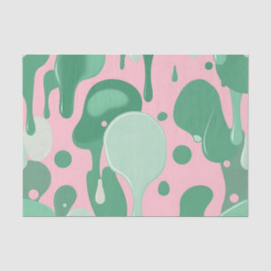 Roze Mintgroen Smeltende Drip Patroon Abstract Tissuepapier