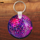 Roze Mirror Ball Sleutelhanger (Voorkant)
