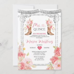 Roze Mis Quince 15 Anos Zilveren Kroon Kaart