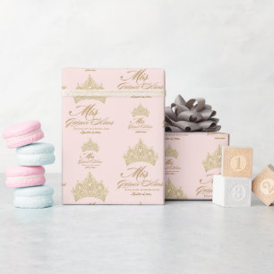 Roze Mis Quince Anos Elegant Goud Tiara Cadeaupapier
