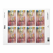 Roze Mist Champange Bruiloft Wijn Label (Full Sheet)