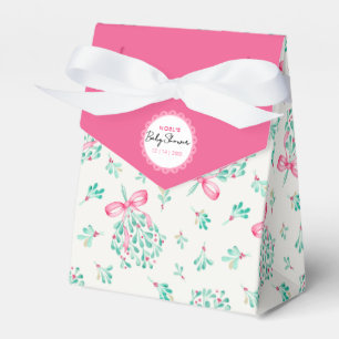 Roze Mistletoe Winter Baby shower Favoriet Box Bedankdoosjes