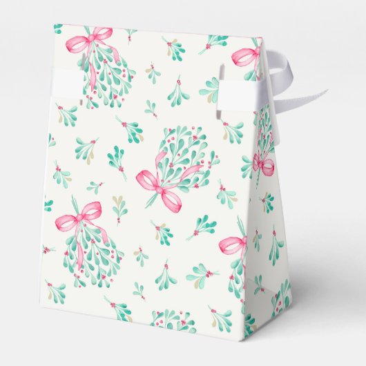 Roze Mistletoe Winter Baby shower Favoriet Box Bedankdoosjes (Achterkant)