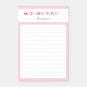 Roze Mitzvah Opmerking: 4x6 kleverig pad Post-it® Notes