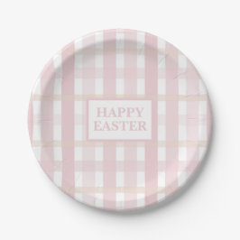 Roze Mix Plaid Papieren Bordje