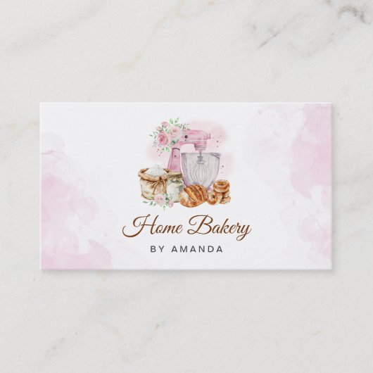 Roze Mixer Zuurdesembroodbakkerij Visitekaartje (Voorkant)