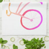 Roze mobre fiets velo keukenhanddoek (Gevouwen)