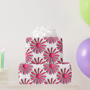 Roze MOD Madeliefje Bloem Lente Zomer Tuin Bruilof Cadeaupapier