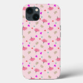 Roze modderbloemen met hart Case-Mate iPhone case (Achterkant)