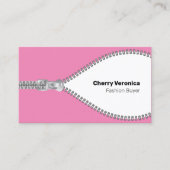 Roze Mode Industrie Zipper Visitekaartje (Voorkant)