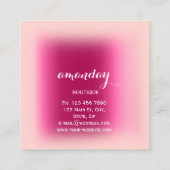 Roze Mode Winkelblogger Influencer Vierkante Visitekaartje (Achterkant)