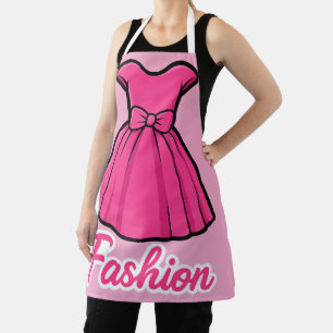 Roze modejurk sticker schort