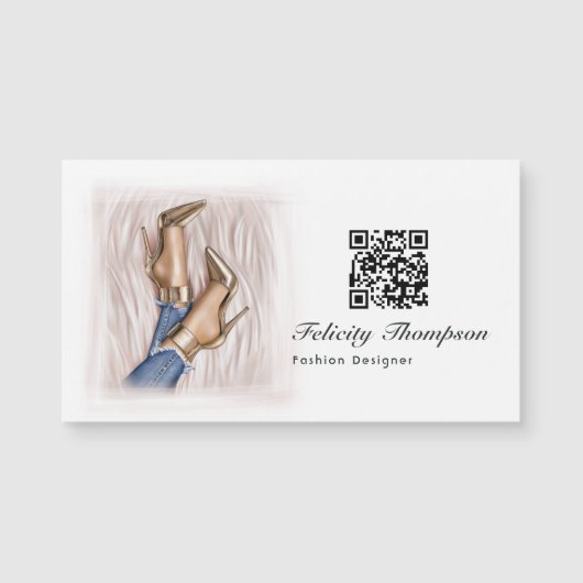 Roze Modeontwerper QR-code (Voorkant)
