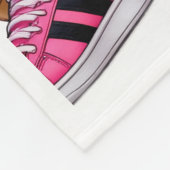 Roze modepop en puppy fleece deken (Hoek)