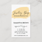 Roze Modern 5 Sieraden Care Instructies geel Visitekaartje (Voorkant)