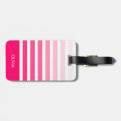 Roze Modern Bagagelabel (Achterkant horizontaal)