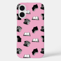 Roze Modern Boekachtig Bibliofiel Boek Patroon