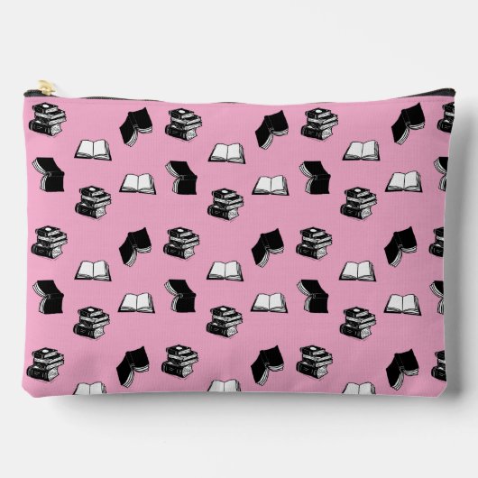 Roze Modern Boekachtig Bibliofiel Boek Patroon Etui (Voorkant)