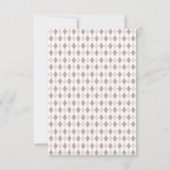 Roze Modern Golf Baby shower Bedankkaart (Achterkant)