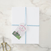 Roze Modern Golf Baby shower Cadeaulabel (Met Touw)