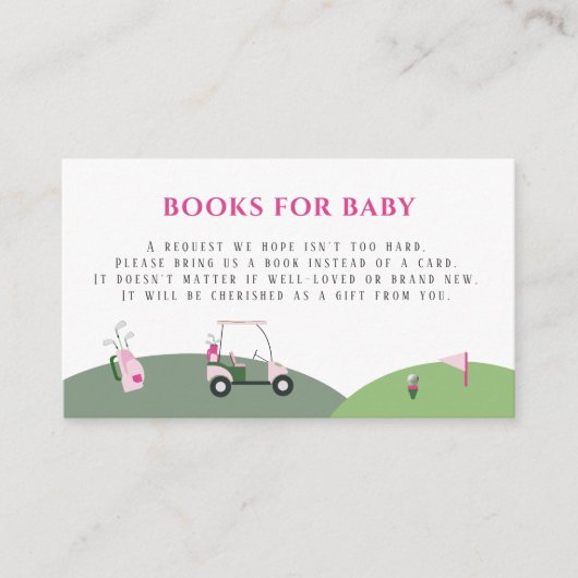 Roze Modern Golf Baby shower Informatiekaartje (Voorkant)
