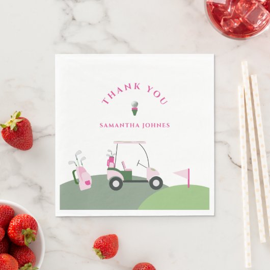 Roze Modern Golf Baby shower Servet (Insitu)