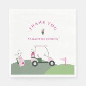 Roze Modern Golf Baby shower Servet (Voorkant)