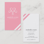 Roze Modern Hart en wervelingen Visitekaartje (Voorkant / Achterkant)