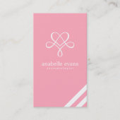 Roze Modern Hart en wervelingen Visitekaartje (Voorkant)